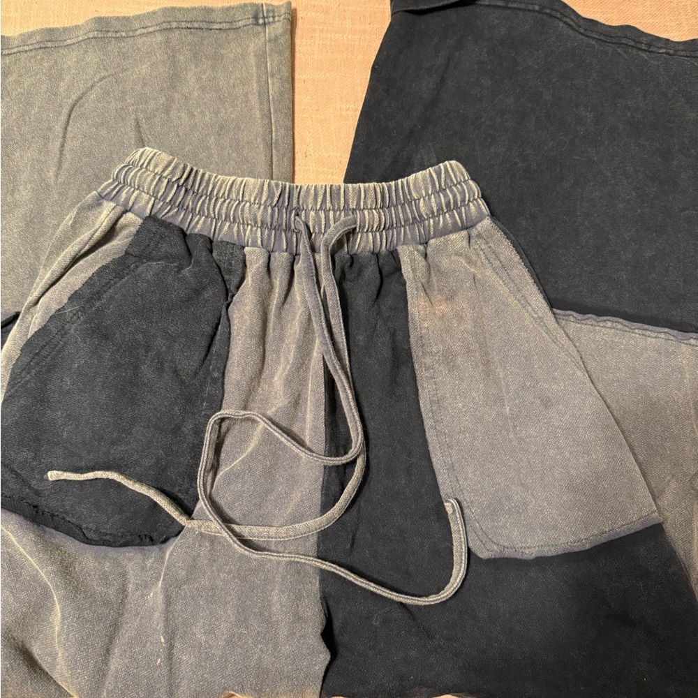 Easel Two-Tone Gray and Black Joggers